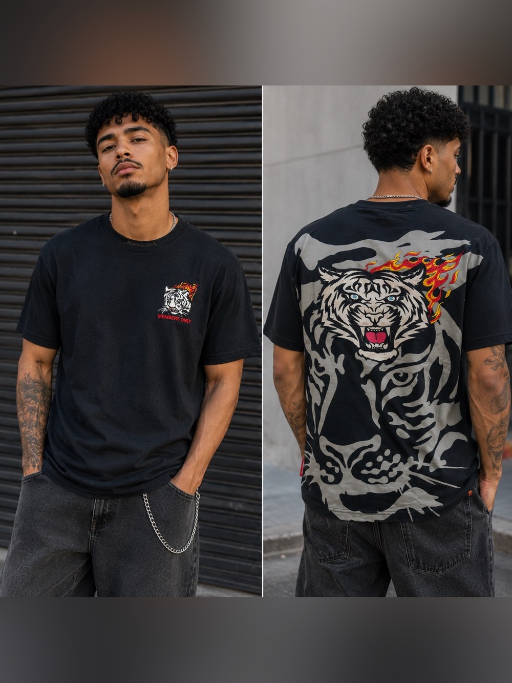 Mens Members Only Tiger Tee